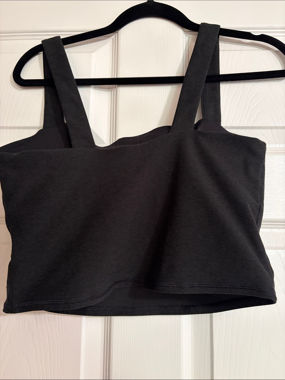 Vuori Black Square-Neck Cropped Tank - Wide Straps - Picture 2 of 8